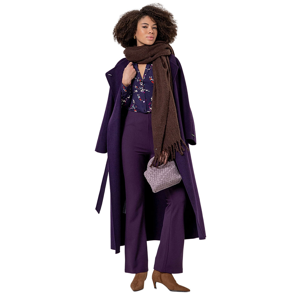 SURKANA Cappotto lungo incrociato Viola