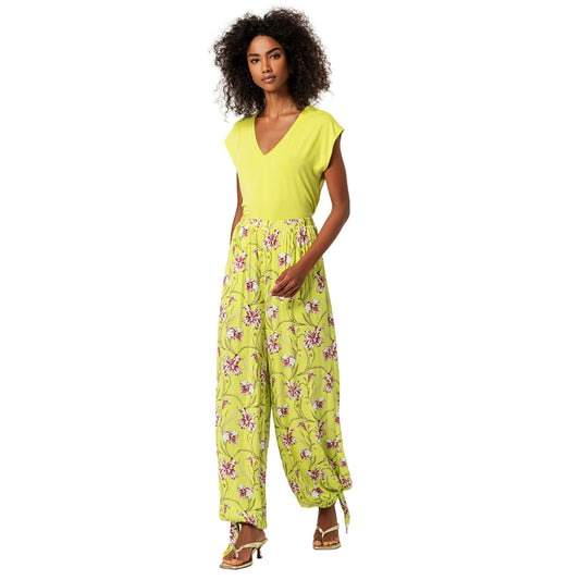 SURKANA Pantaloni arricciati in basso con fiocchi Verde acido