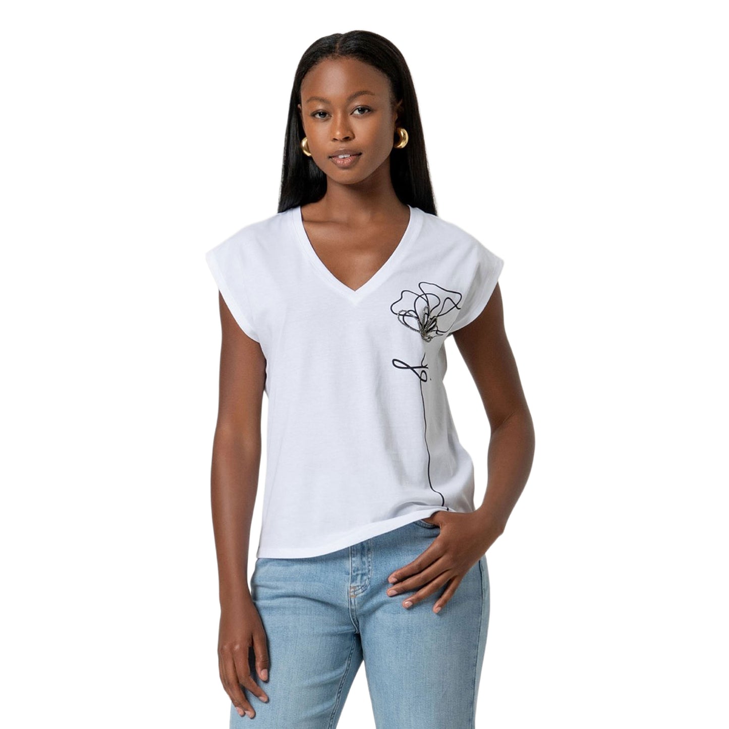 SURKANA T-shirt Senza Maniche con Scollo a V Bianco-SURKANA-VIALESCARPE