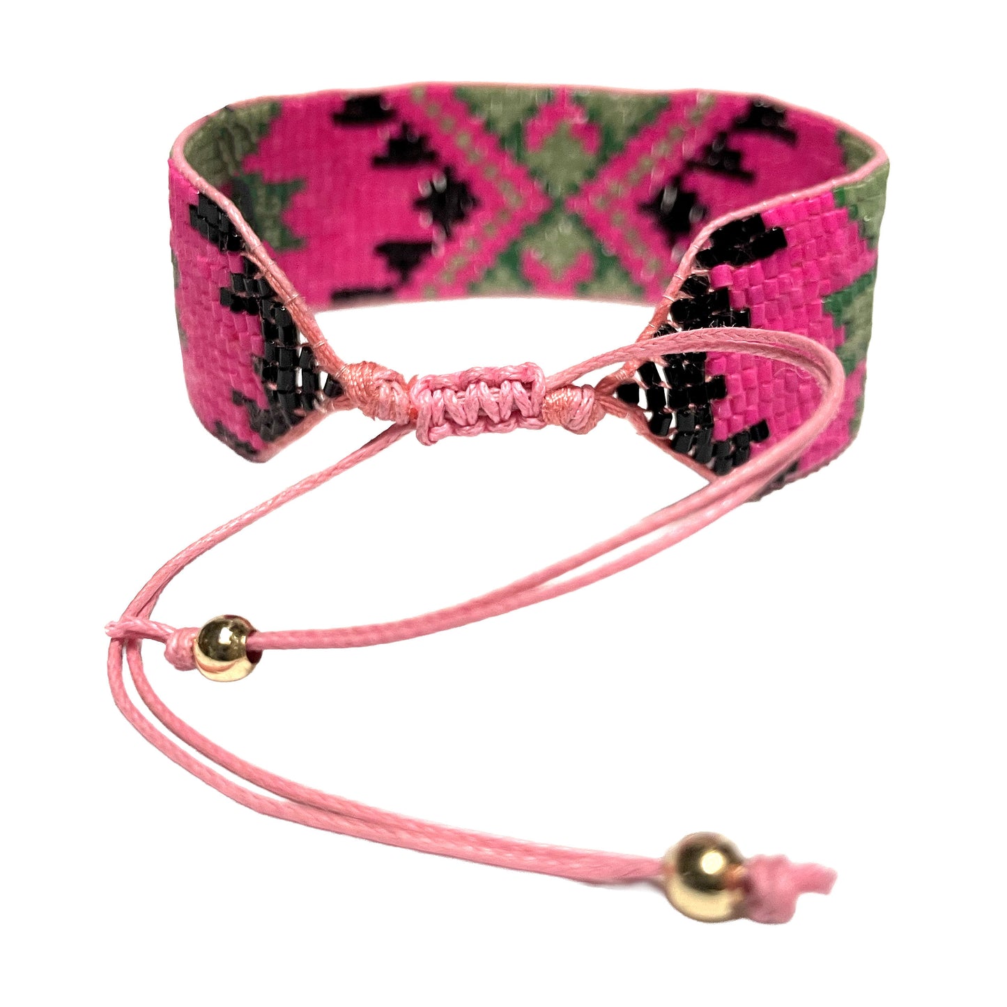 SURKANA Bracciali alti perline giapponesi rosa