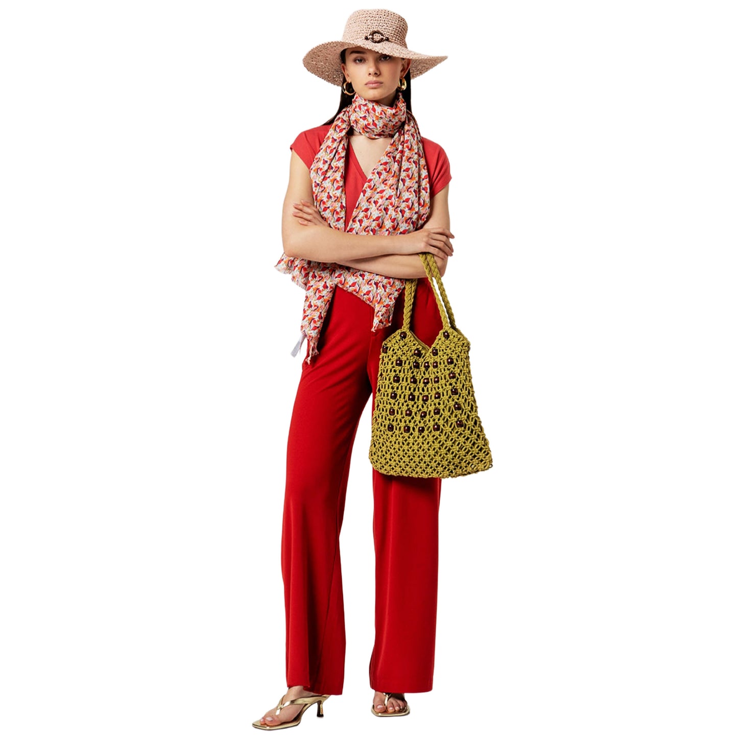 SURKANA T-shirt con collo a V Rosso