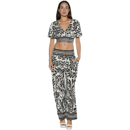 BABA DESIGN Pantaloni COCONUT KISS Ecru e Nero