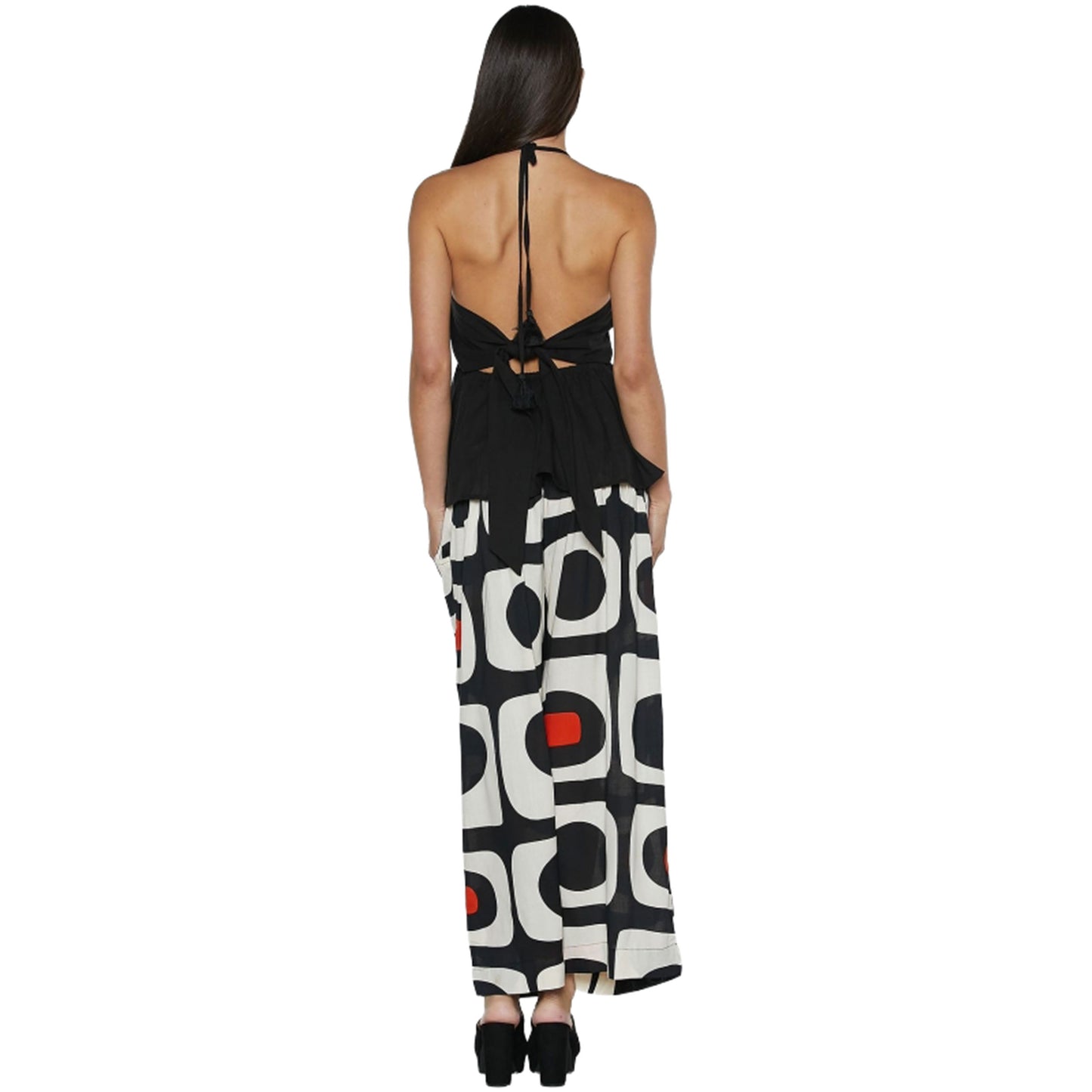 BABA DESIGN Pantaloni SIXTY DRIFT Bianco, Nero e Arancio