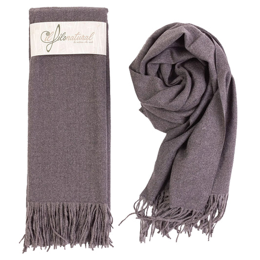 Scialle Pashmina Stola Classica Frange Grigio