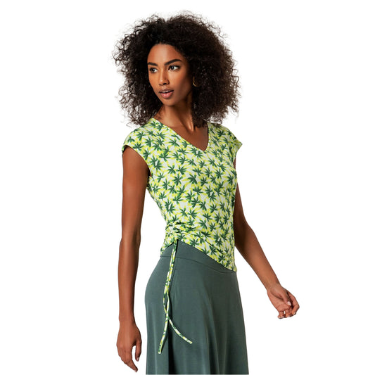 SURKANA T-shirt senza maniche con scollo a V Verde Chiaro