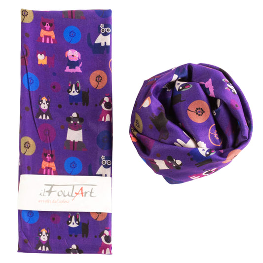 Scialle Stola Light Heat FoulART Double Cagnetti Misti Viola