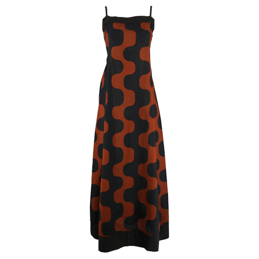 KARAKORUM Vestito lungo JASMINE Nero e Marrone