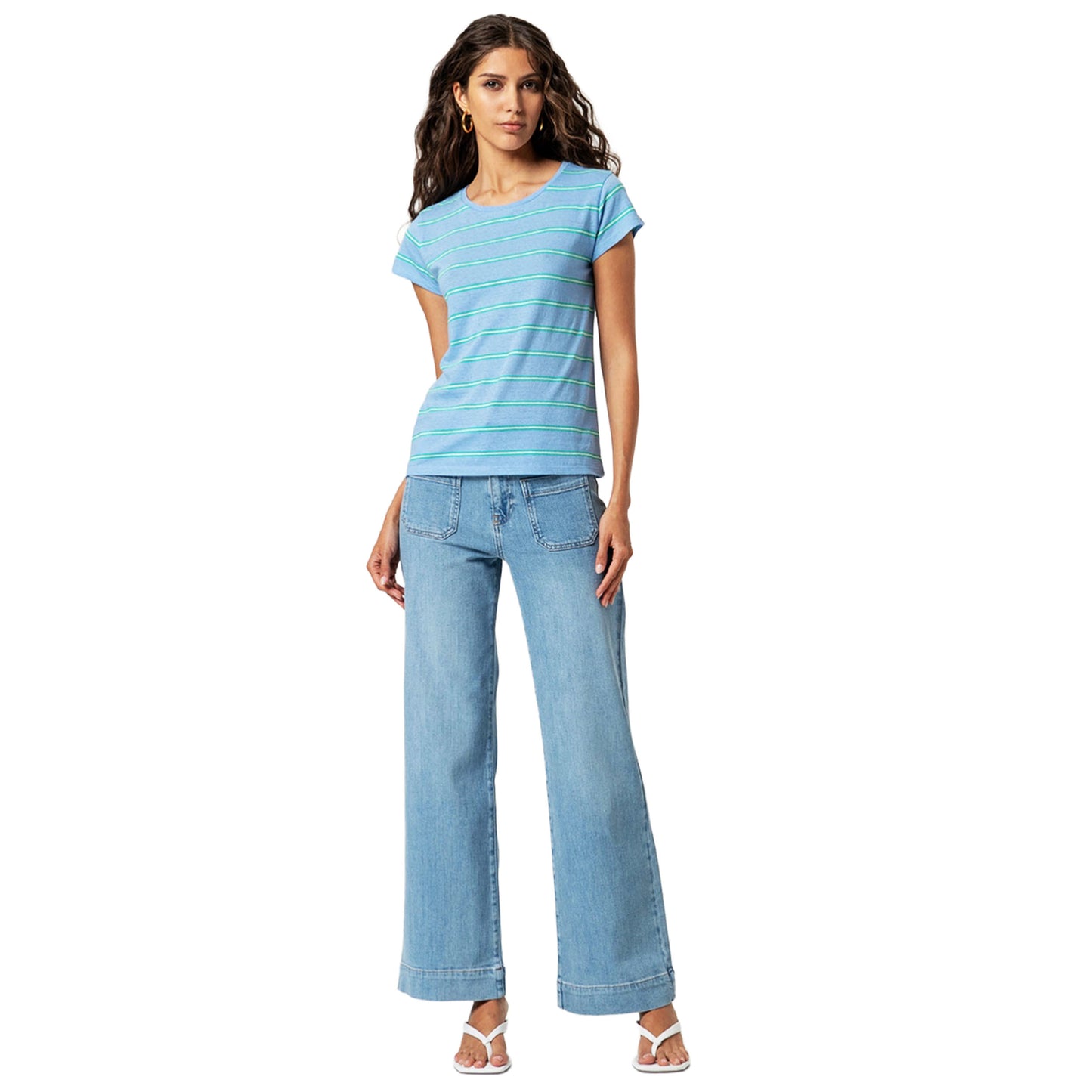 SURKANA T-shirt a maniche corte con scollo tondo Azzurro
