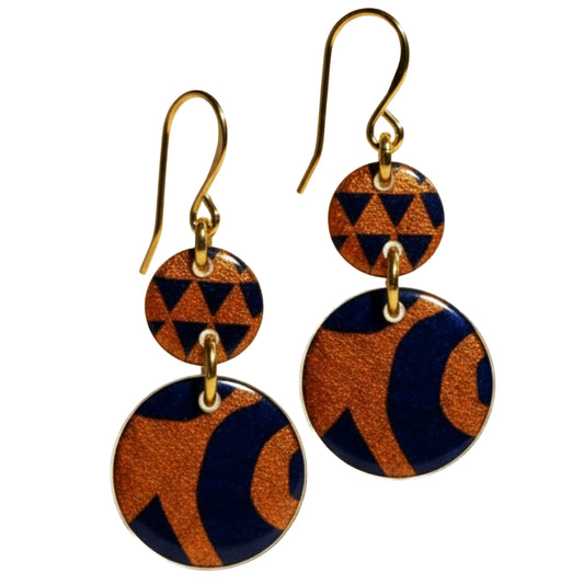 SURKANA Orecchini a sfera blu/arancioni