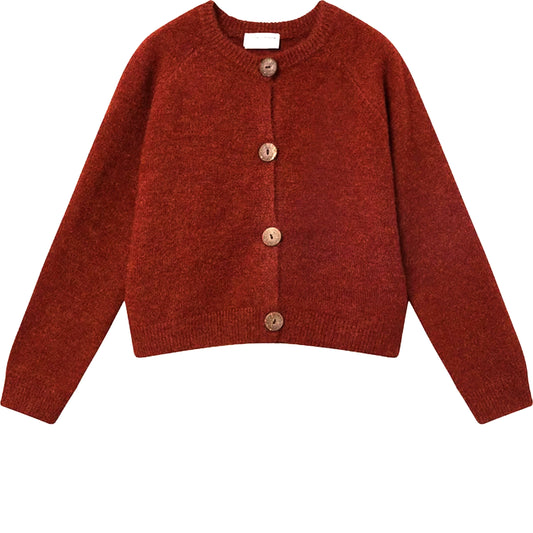 COMPAÑÍA FANTÁSTICA Cardigan in maglia di misto lana Ruggine