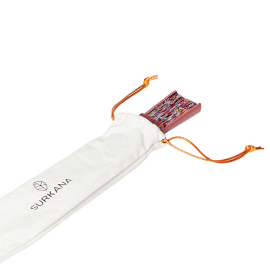 SURKANA Ventaglio stampato con cordoncino per appendere Rosso