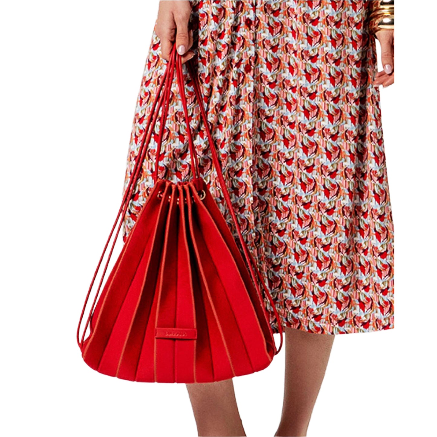 SURKANA Borsa zaino in maglia con pochette interna Ciliegia