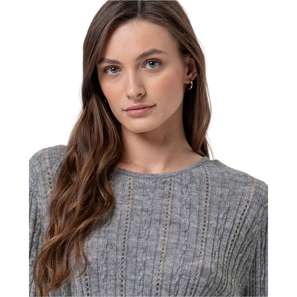 SURKANA Maglione Trafporato in Maglia Grigio Melange