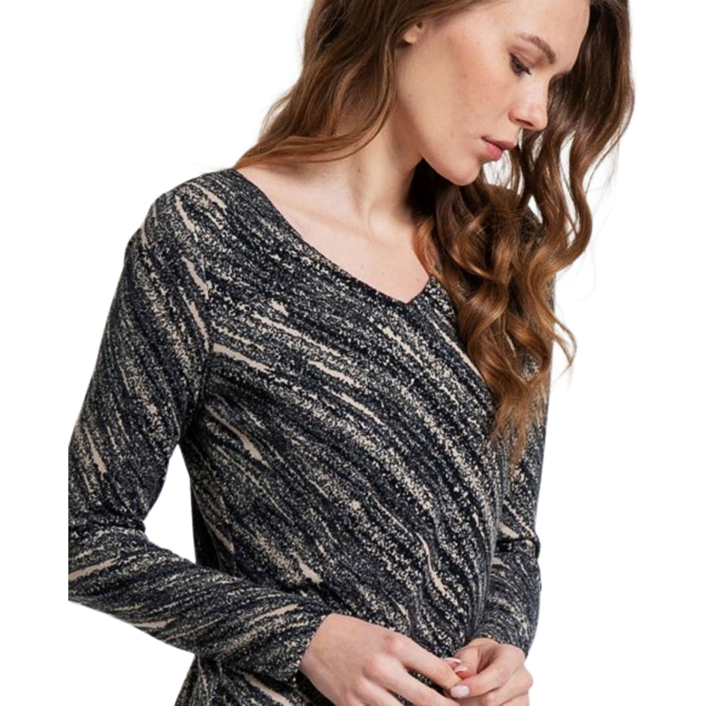 SURKANA - Maglietta melange con scollo a V-SURKANA-VIALESCARPE