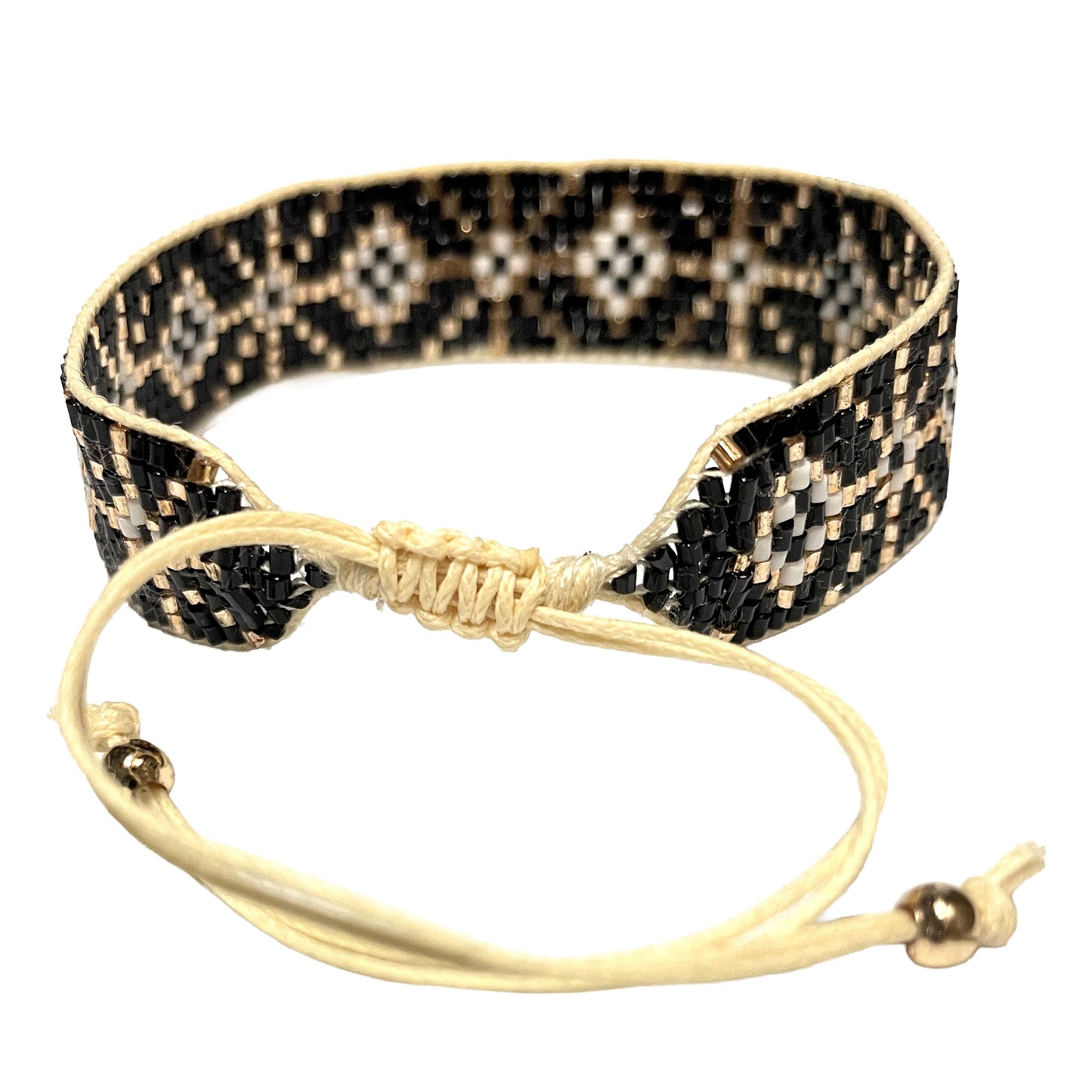 SURKANA Bracciali medi perline giapponesi black