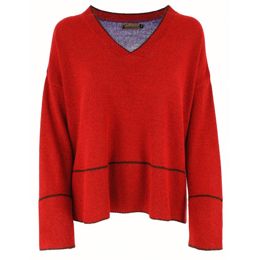 KARAKORUM Maglia SABINA Rosso e Viola