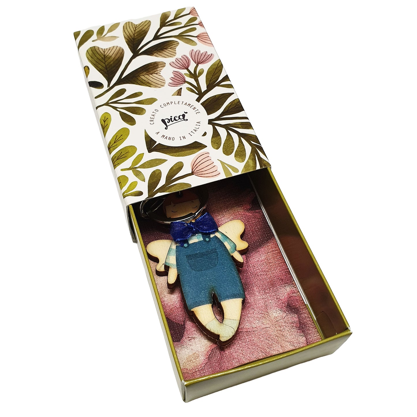 Picà - Orecchini in legno e resina con cane BorderCollie