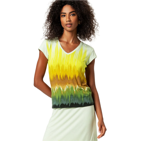 SURKANA T-shirt con scollo a V e maniche corte Oliva