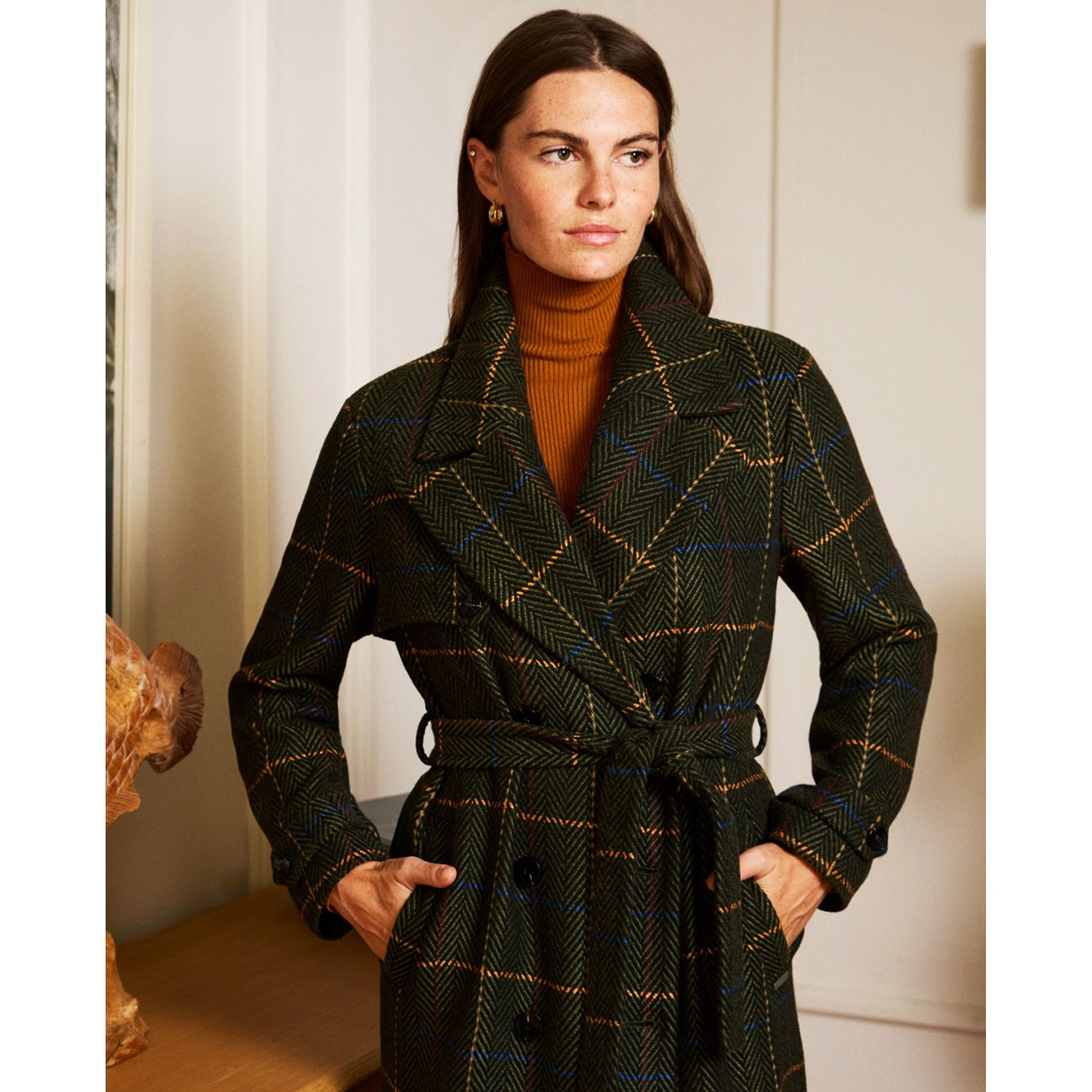 SURKANA - Trench in tessuto a spina di pesce-SURKANA-VIALESCARPE