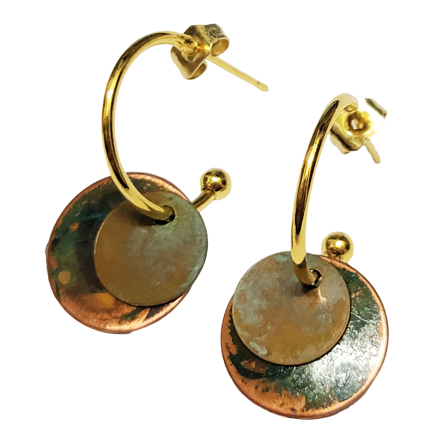 HOIKO Orecchini in rame e ottone Mini Piastre 01