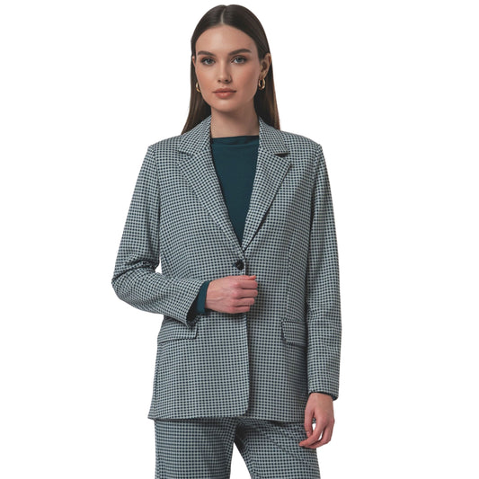 SURKANA Blazer Ampio con Stampa Geometrica Grigio-SURKANA-VIALESCARPE