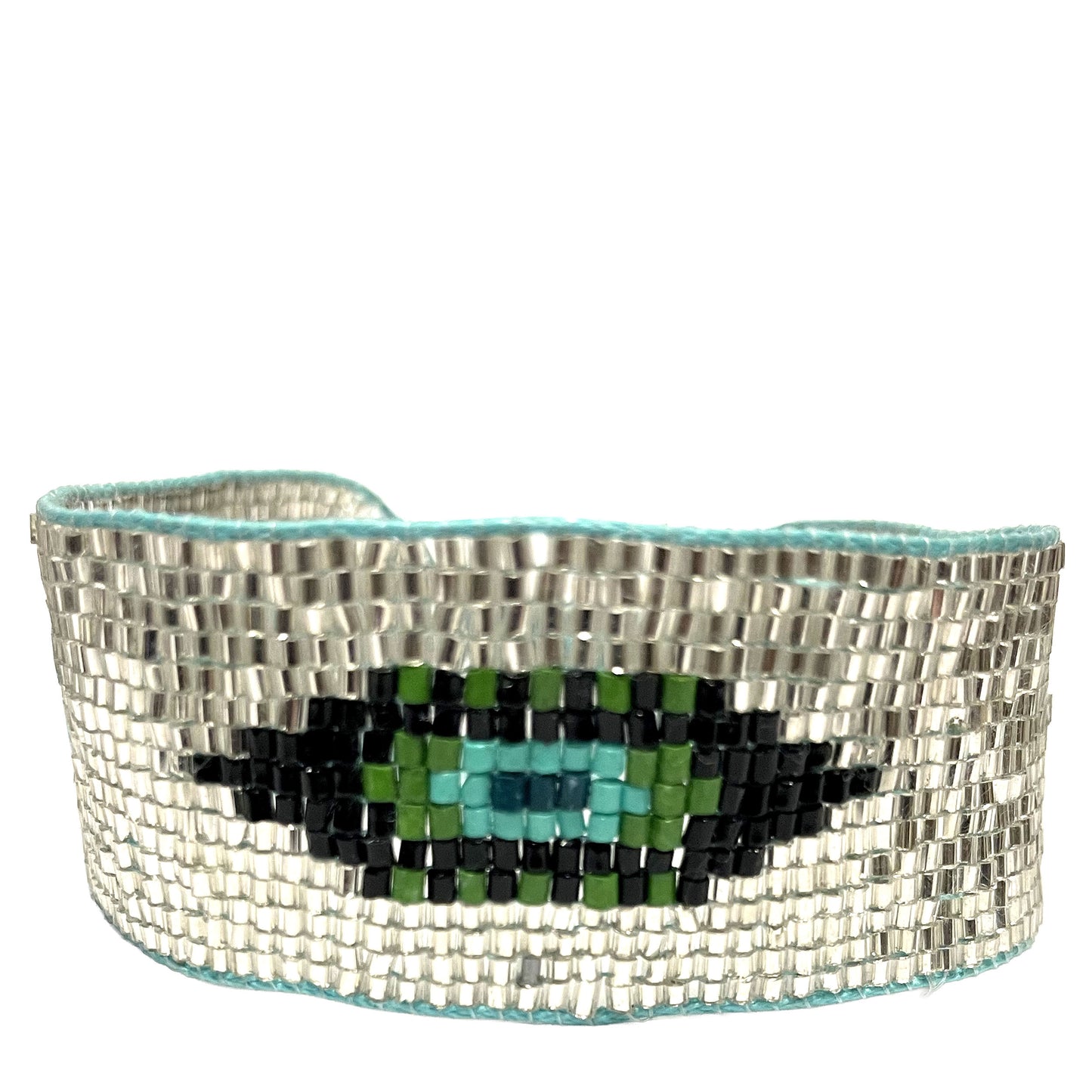 SURKANA Bracciali alti perline giapponesi celesti