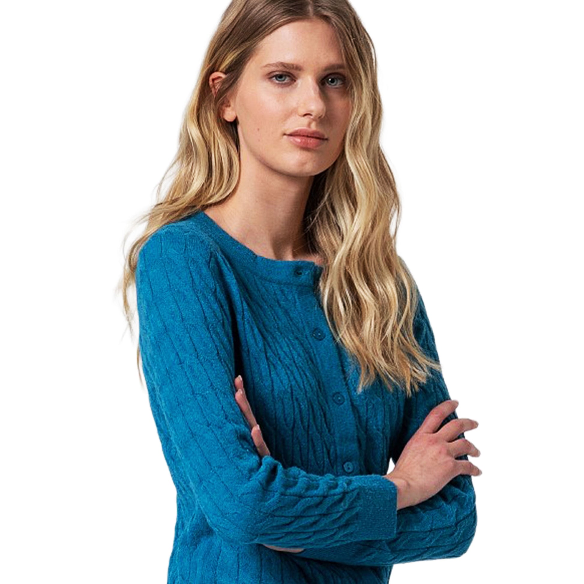 SURKANA - Cardigan corto e aderente con trecce-SURKANA-VIALESCARPE