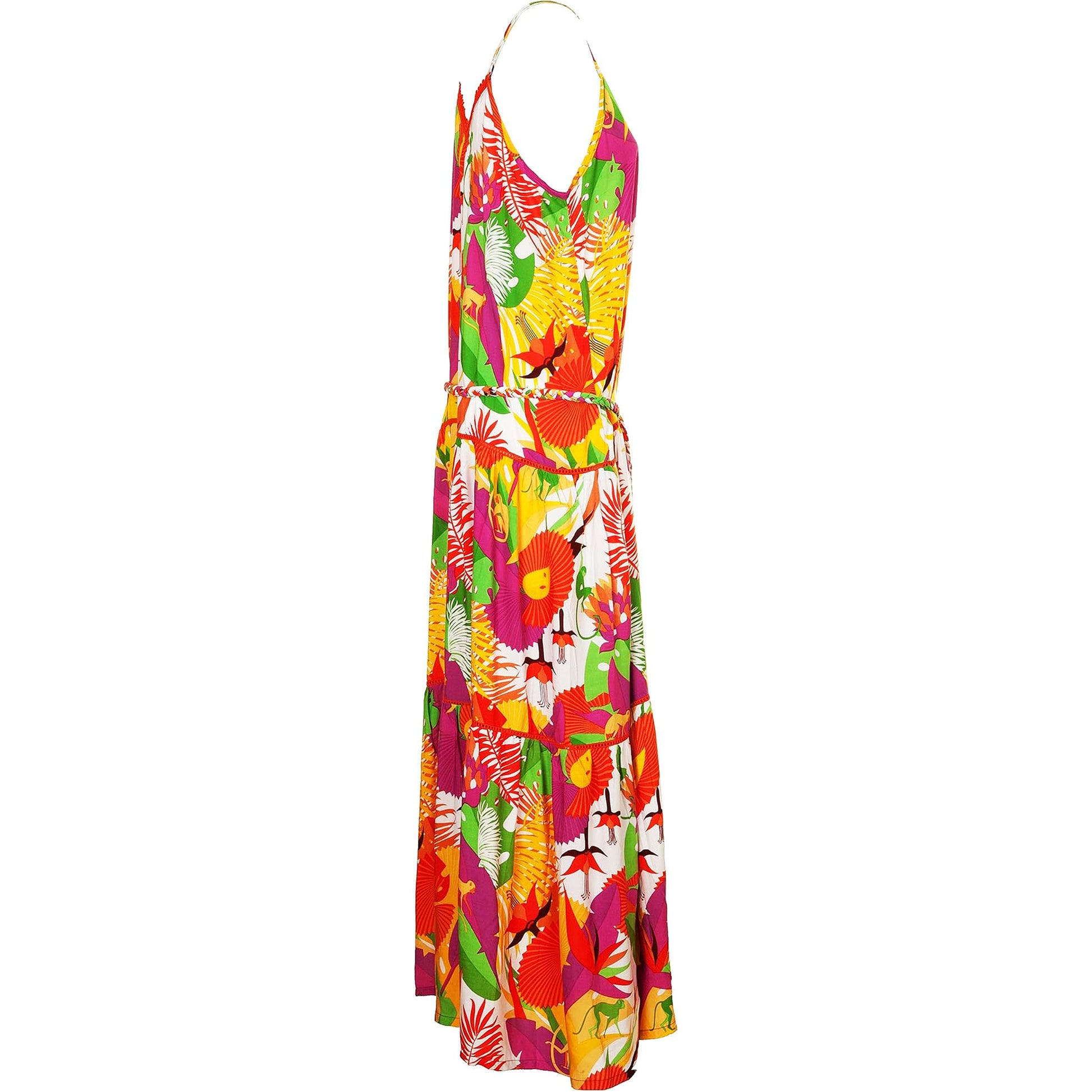 BABA DESIGN Abito lungo TROPICAL PAPAYA Arancio e Multi-Baba design-VIALESCARPE