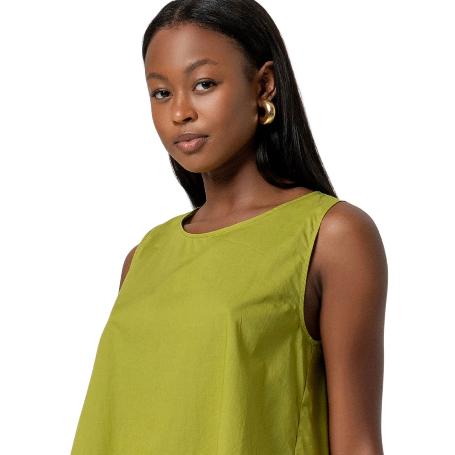 SURKANA Top senza Maniche con Scollo Rotondo Verde Acido-SURKANA-VIALESCARPE