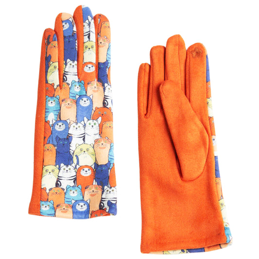 Guanti FoulART Cats Gatti Popolo Touch Arancio