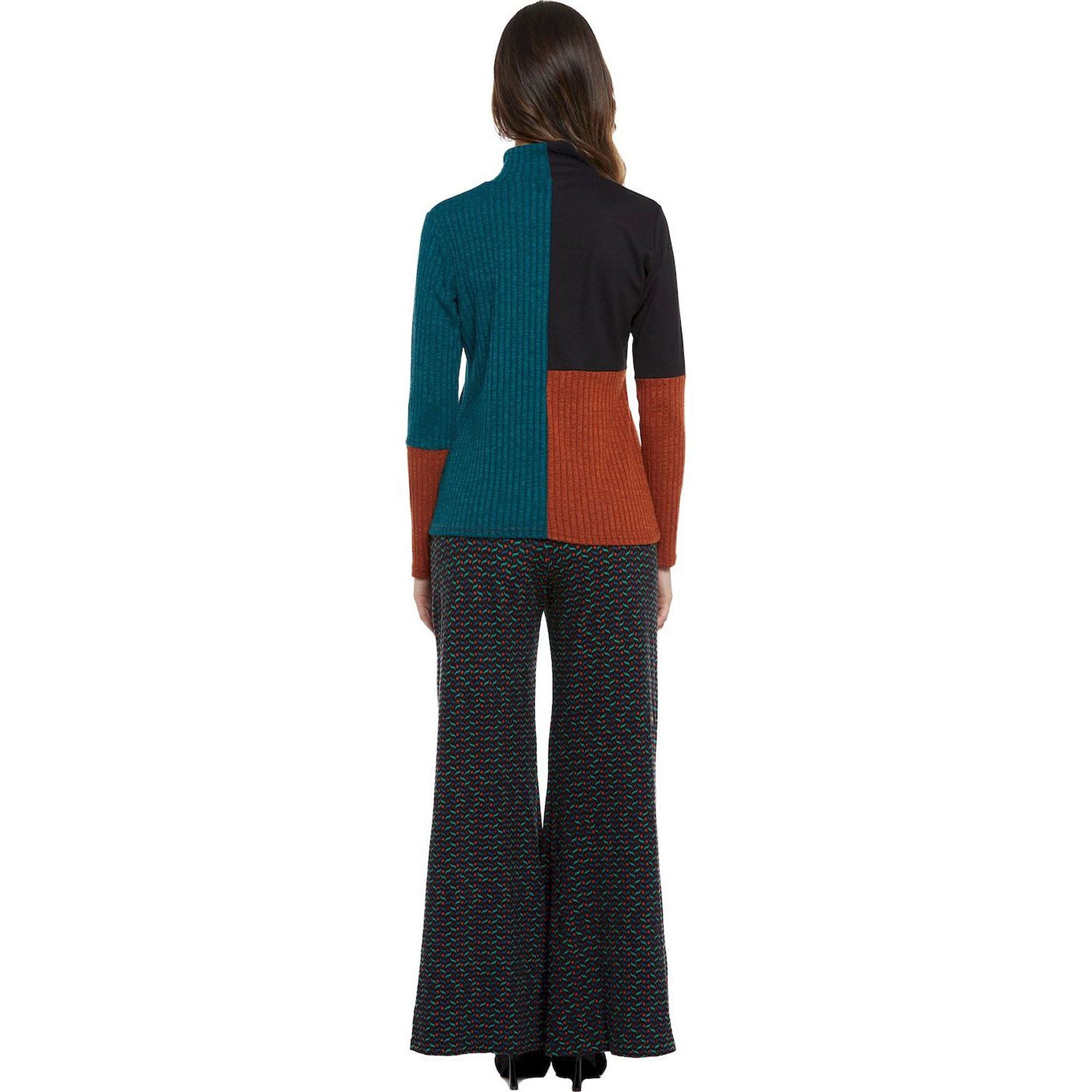 BABA Design - Maglia effetto patchwork, collo lupetto-Baba design-VIALESCARPE