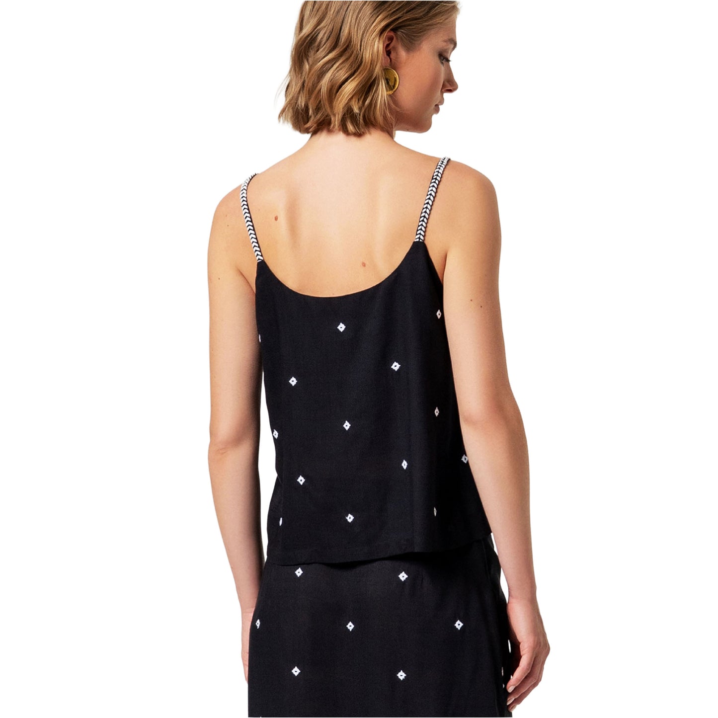 SURKANA Top a spalline Nero