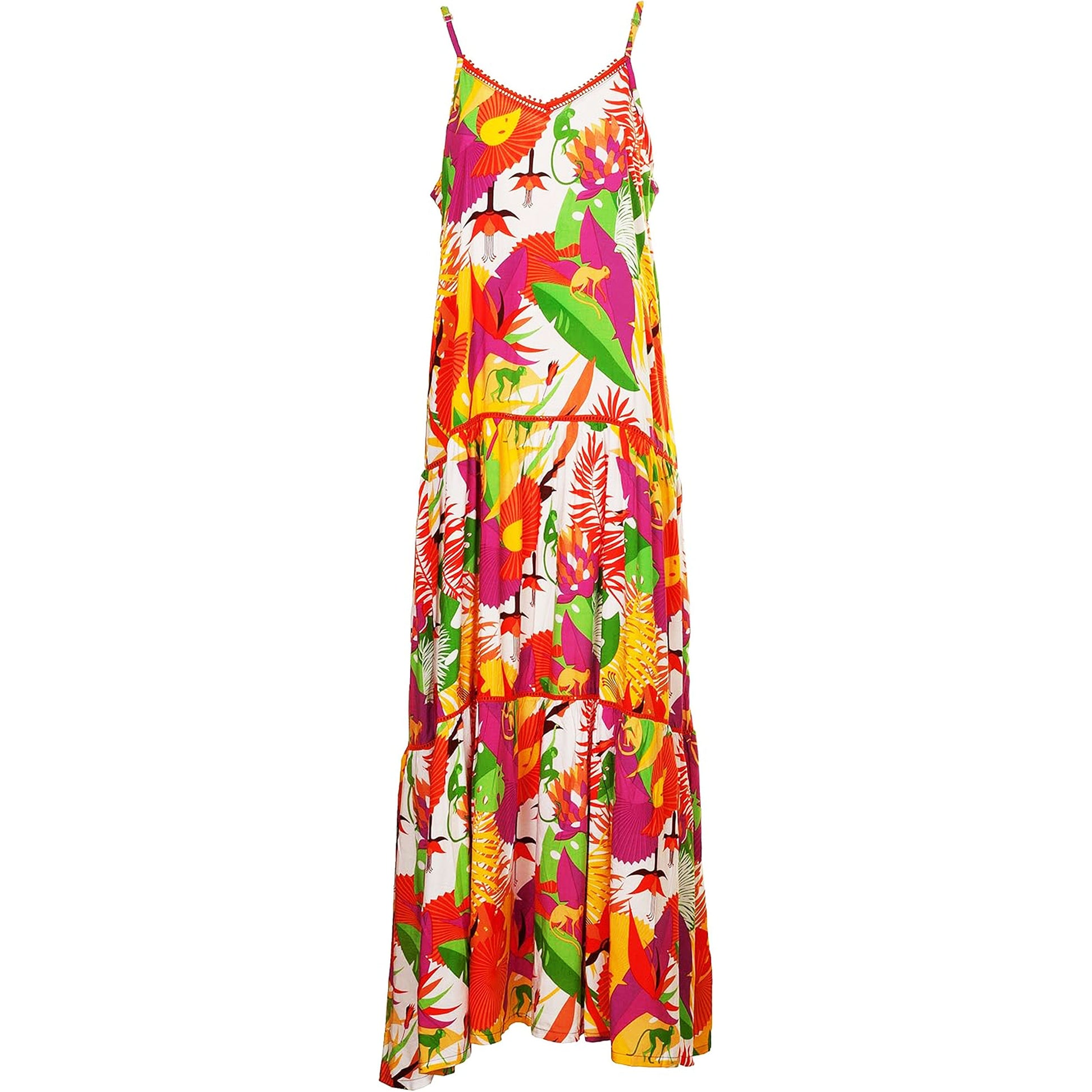 BABA DESIGN Abito lungo TROPICAL PAPAYA Arancio e Multi-Baba design-VIALESCARPE