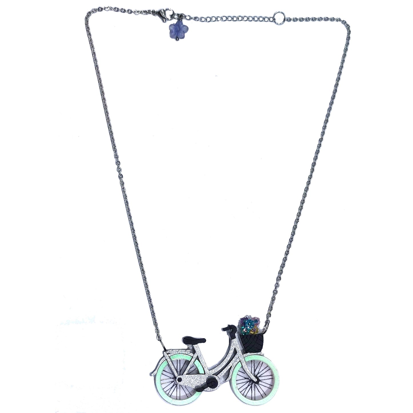 Collana plexiglass artigianale con Bici