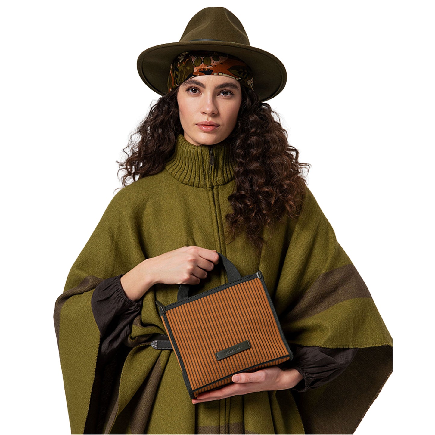SURKANA - Mini shopper in maglia con zip e doppio manico