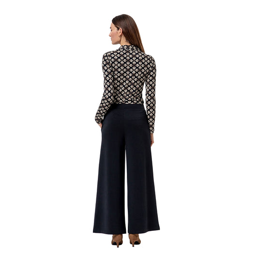SURKANA Pantalone Ampio in Maglia di Modal Nero-SURKANA-VIALESCARPE
