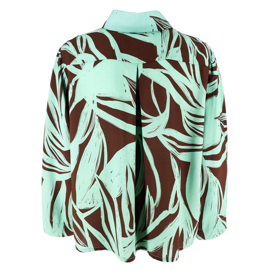 KARAKORUM Camicia ALICIA Menta e Marrone-KARAKORUM-VIALESCARPE