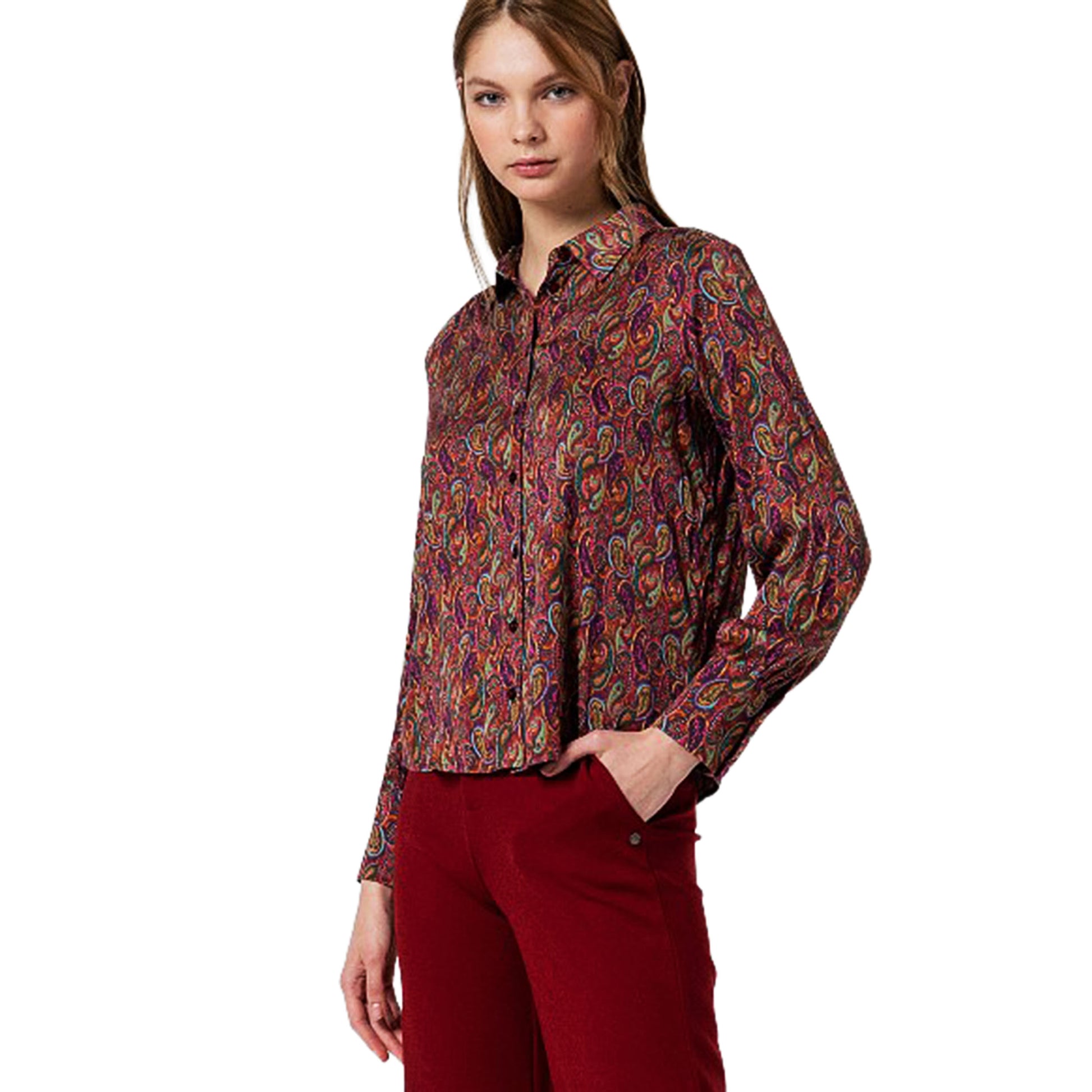 SURKANA - Camicia con stampa paisley fluida multicolore-SURKANA-VIALESCARPE