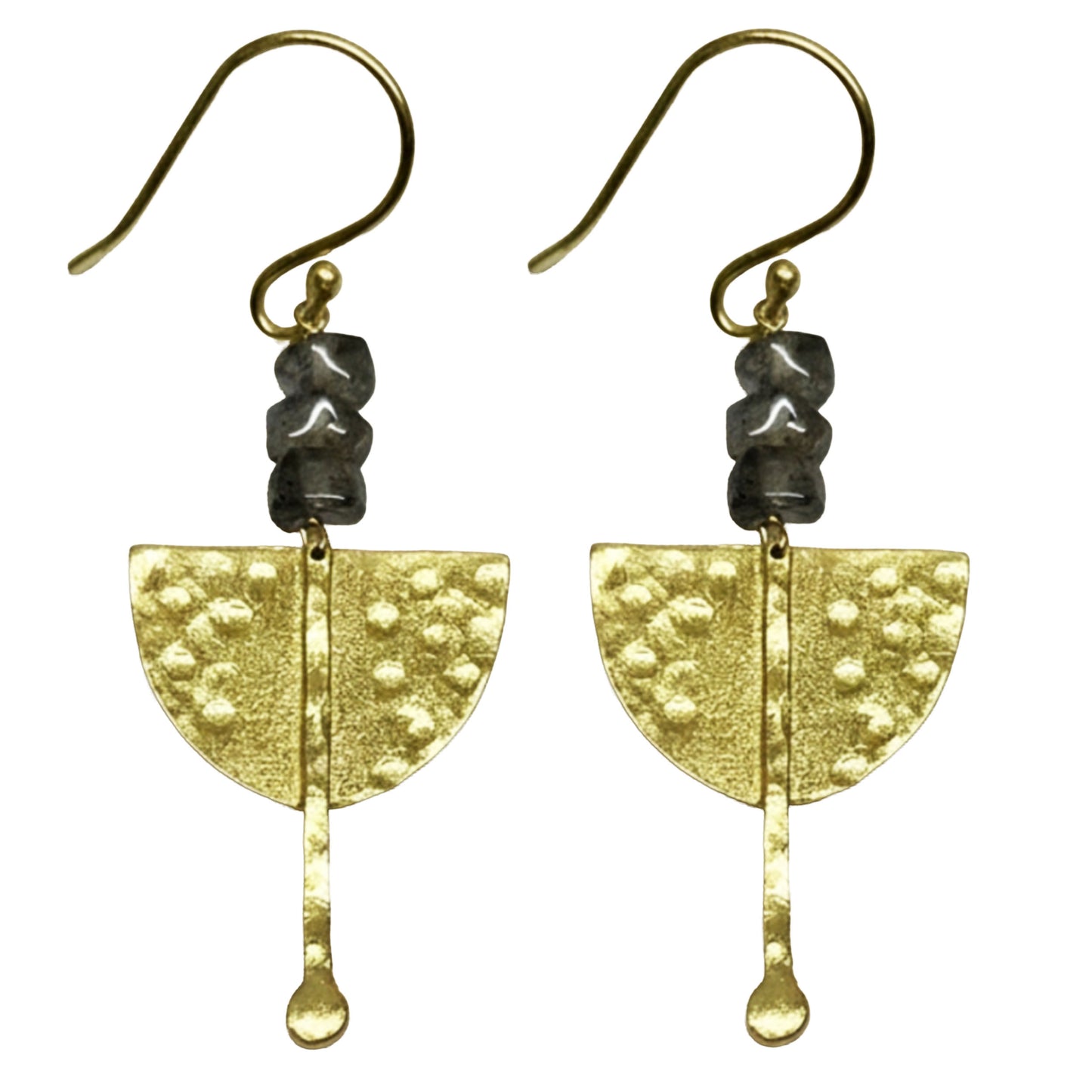 SURKANA Orecchini a semicerchio con labradorite