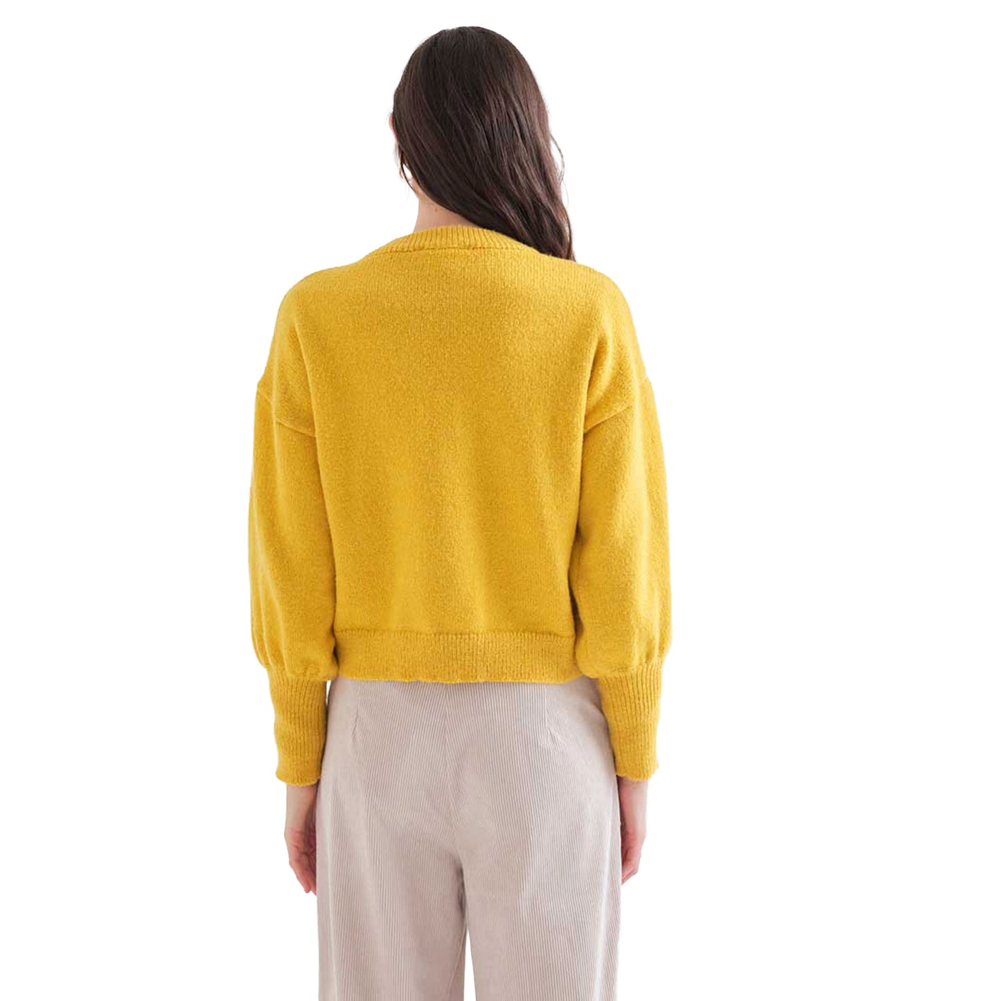 COMPAÑÍA FANTÁSTICA Maglione giallo con maniche a sbuffoCOMPAÑÍA FANTÁSTICA Maglione giallo con maniche a sbuffo