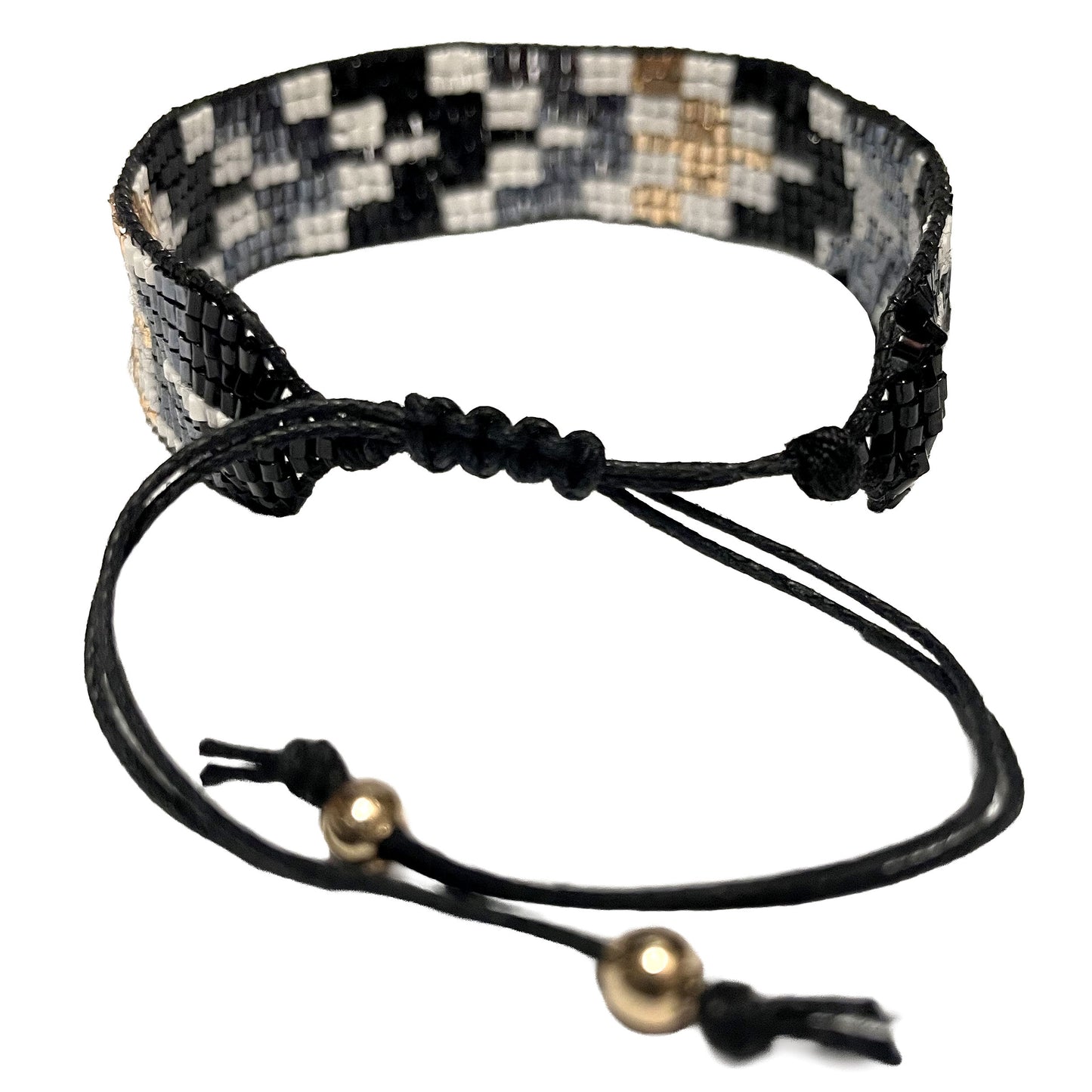 SURKANA Bracciali medi perline giapponesi black
