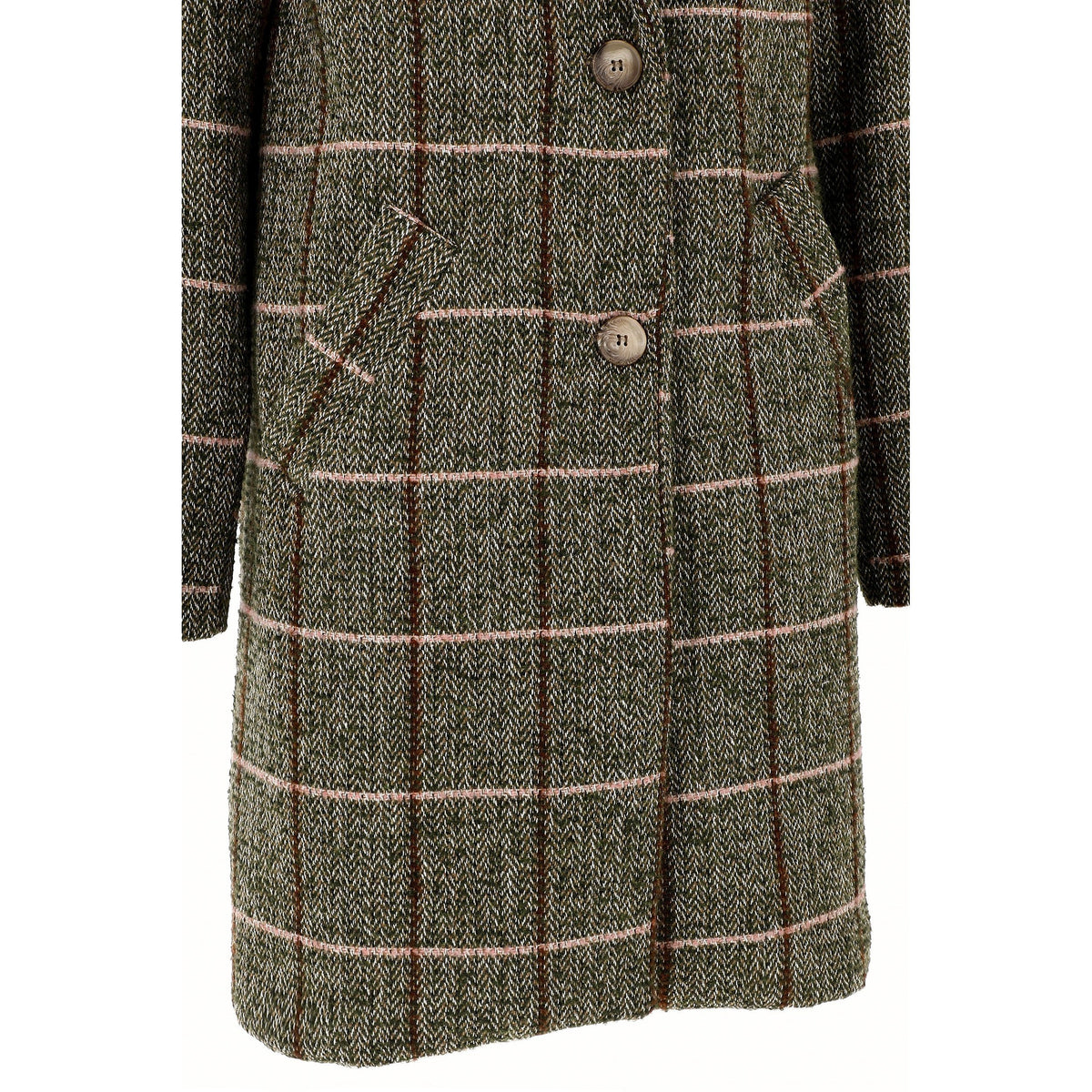KARAKORUM Cappotto Balbina verde a quadri