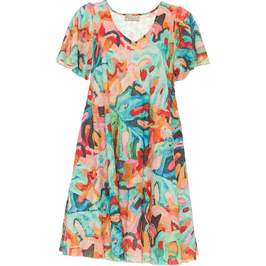 BABA DESIGN Abito corto FLOATING WAVE Multicolor