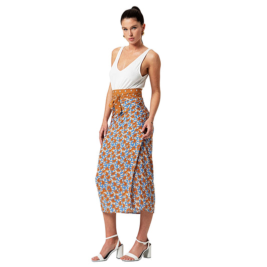 SURKANA Pareo lungo fluido Marrone