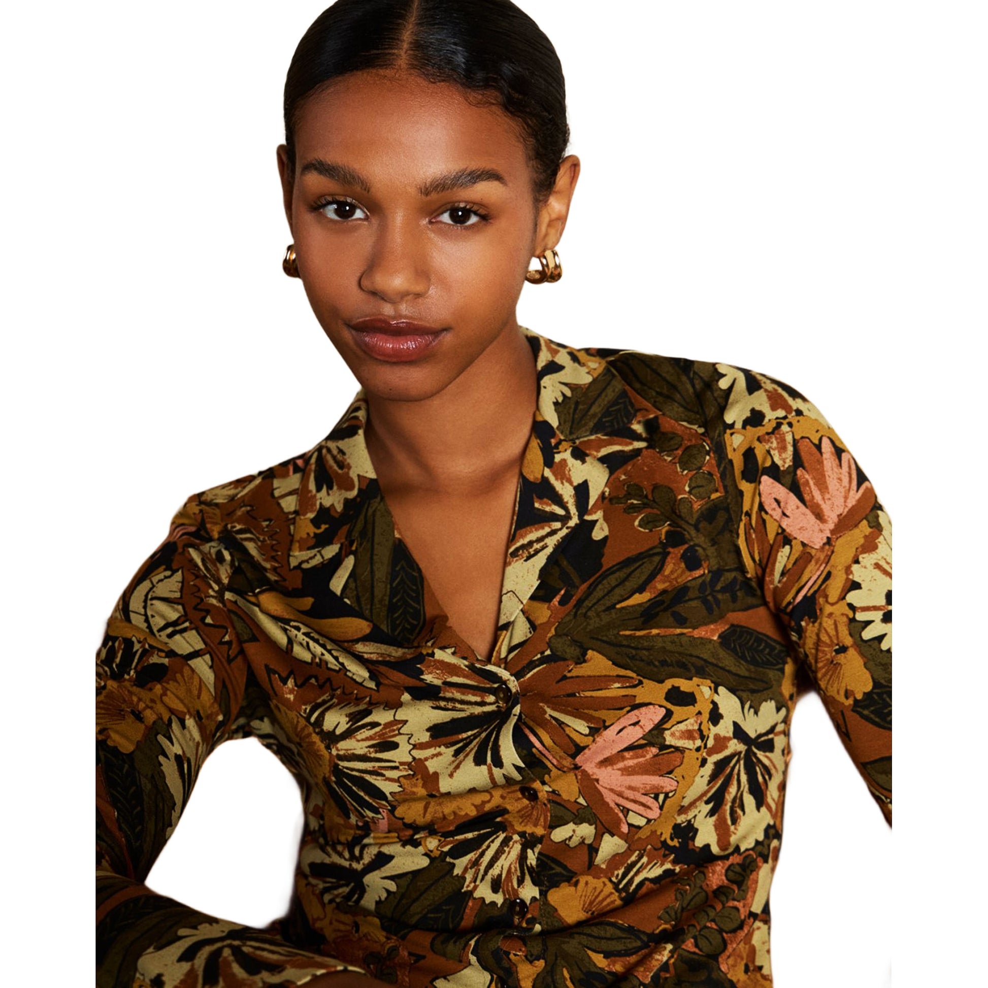 SURKANA - Camicia stampata con colletto a revers-SURKANA-VIALESCARPE