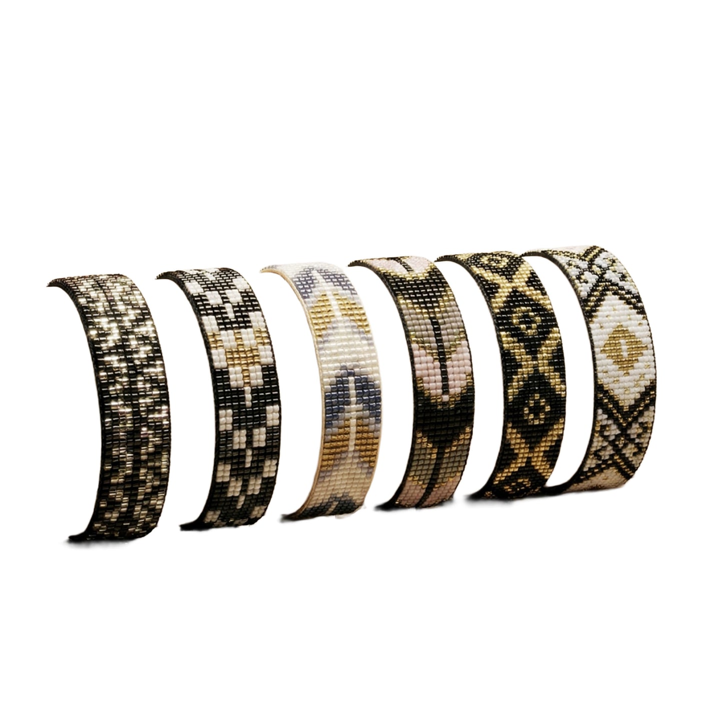 SURKANA Bracciali medi perline giapponesi black