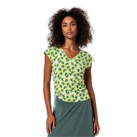 SURKANA T-shirt senza maniche con scollo a V Verde Chiaro