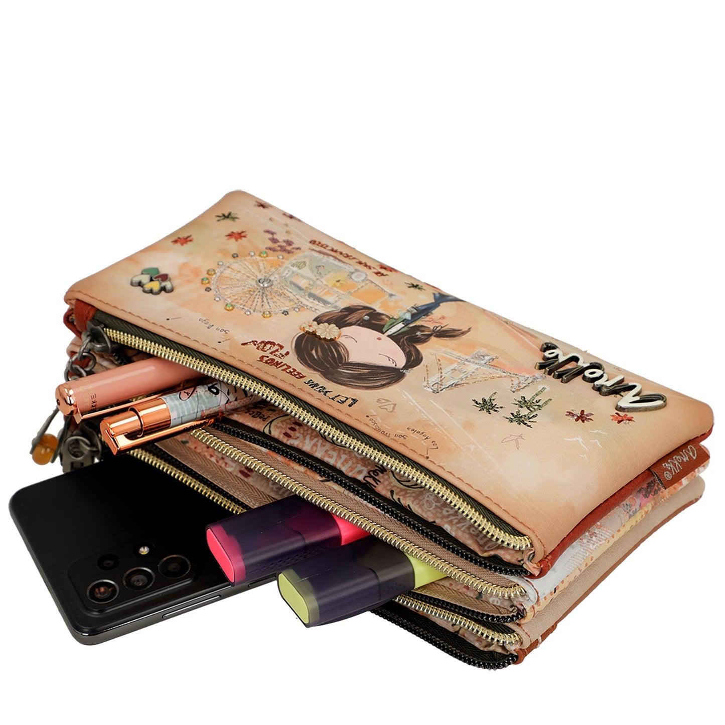 Astuccio portapenne PEACE & LOVE camel