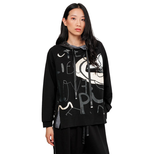 ANEKKE - Felpa con cappuccio nera Nature Koko-ANEKKE-VIALESCARPE