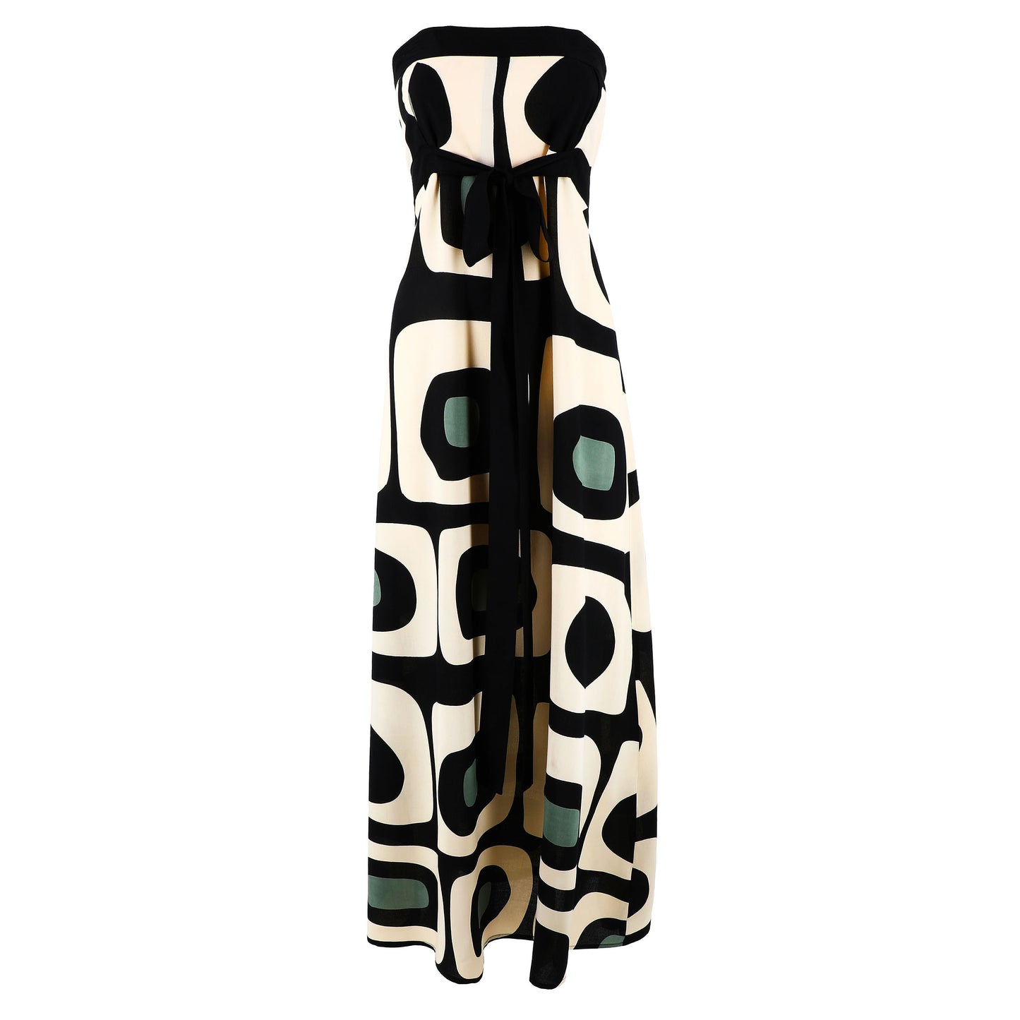 KARAKORUM Vestito lungo GUENDY beige e nero